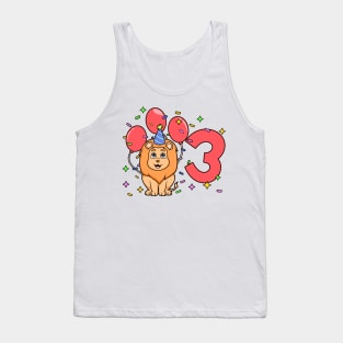 I am 3 with lion - kids birthday 3 years old Tank Top